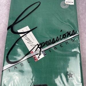 VTG Sunweave Expressions Tablecloth 60 x 86 Green Rectangle USA NOS